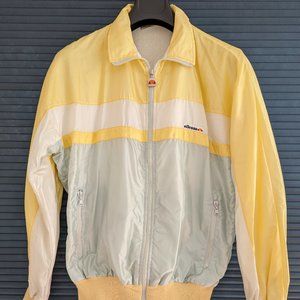 Ellesse Italy Vintage Wind Breaker Track Jacket Yellow/White Unisex size M
